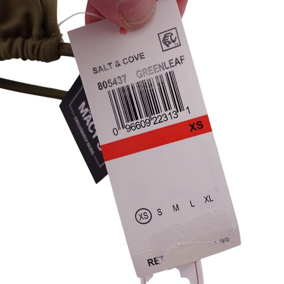 NWT Salt + Cove Slider Triangle Bikini Top Sz XS Greenleaf Green Halter Lined - Picture 7 of 9